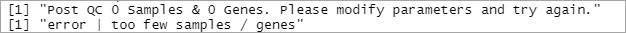 Screenshot of errors in RStudio